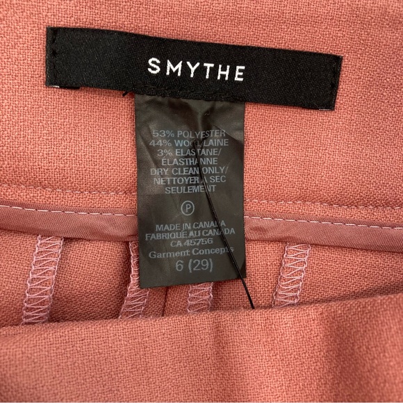SMYTHE Rose Pink Wool Blend Dress Trouser Pants - Picture 5 of 12